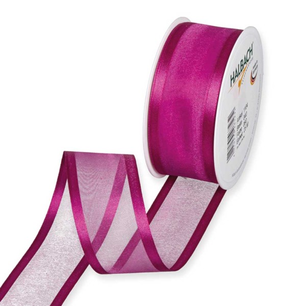 Geschenkband Chiffon Stripes 40mm/25Meter pink