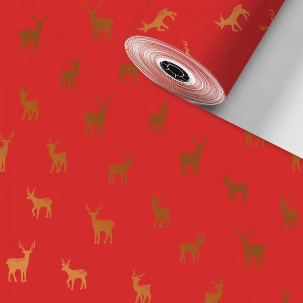 Geschenkpapier Rolle Weihnachten Rentier 50cm 250Meter