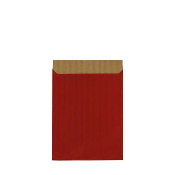 Geschenkflachbeutel 9,5x14cm Kraftpapier rot