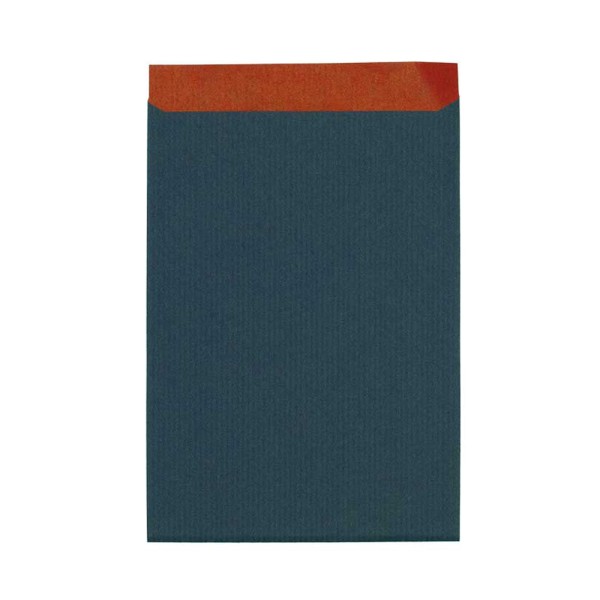 Geschenkflachbeutel 17,5x21,5cm Kraftpapier blau-rot